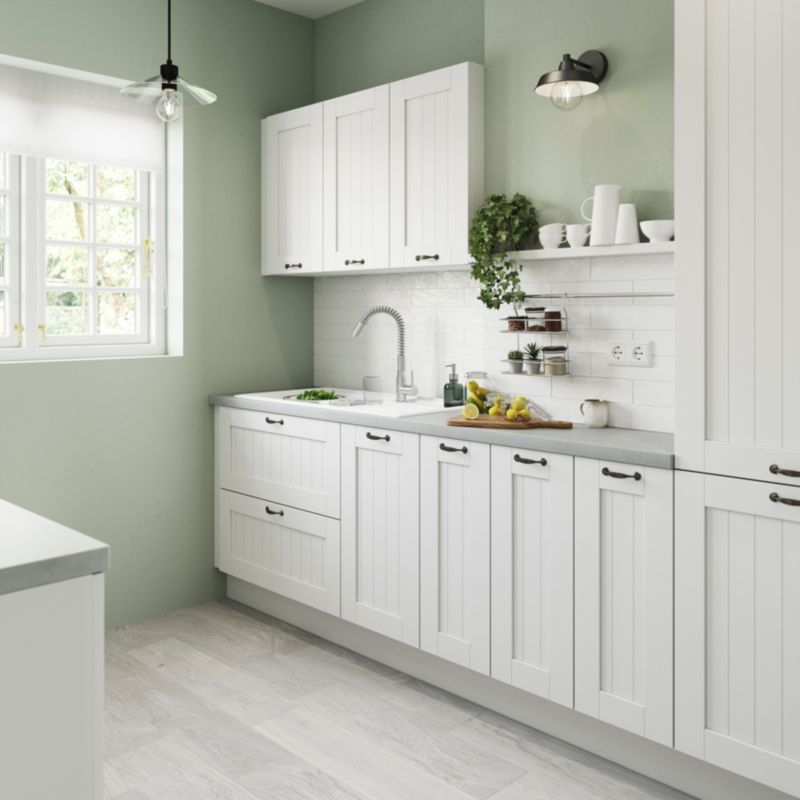 Front kuchenny do szafki GoodHome Alpinia pełny 40 cm biały mat