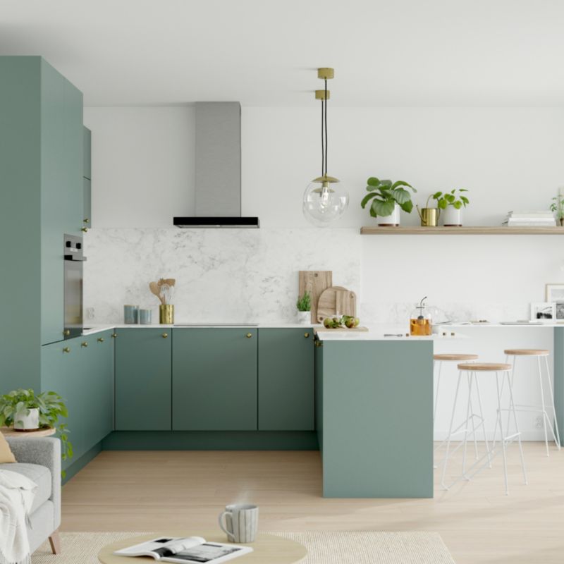 Front kuchenny do szafki GoodHome Stevia pełny 60 cm zielony mat