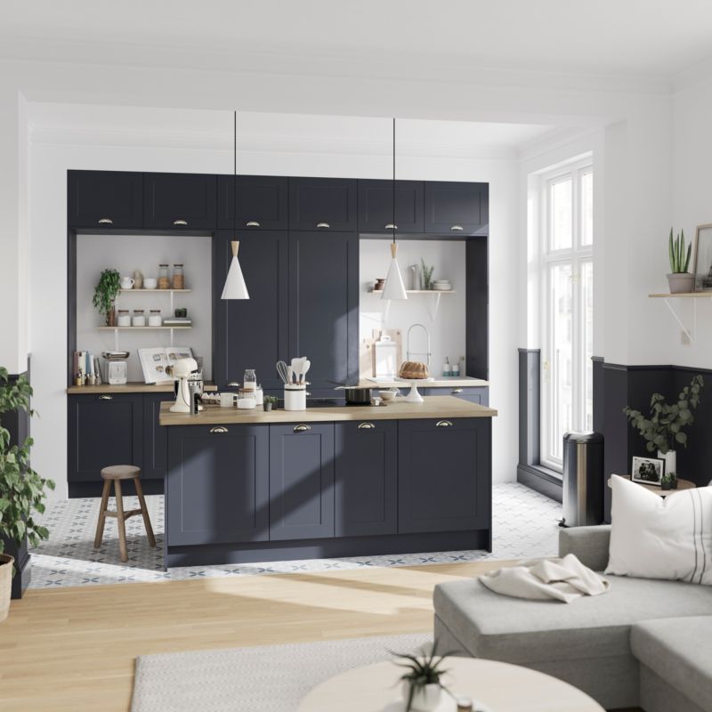 Front kuchenny do szafki poziomej / z szufladą GoodHome Artemisia Innovo 30 cm midnight blue
