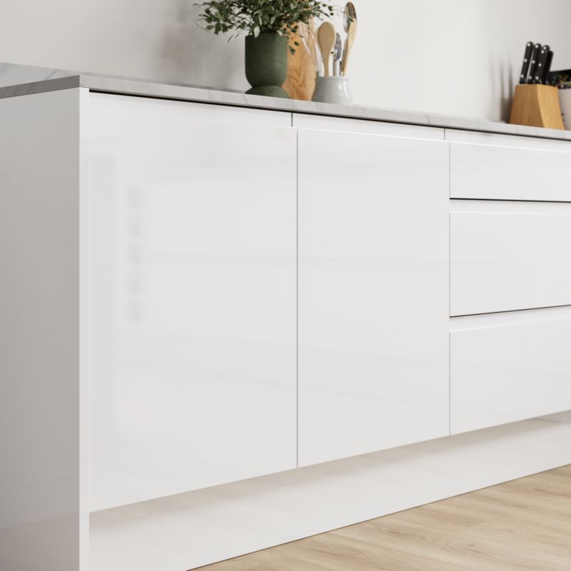 Front kuchenny do szafki wiszącej wysokiej GoodHome Garcinia 50 cm biały połysk