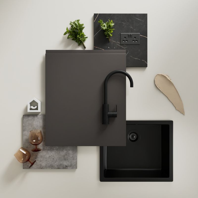 Front kuchenny do szafki wysokiej GoodHome Garcinia 50 cm carbon