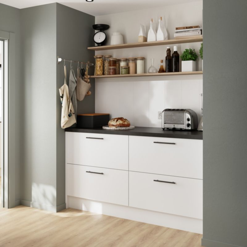 Front kuchenny do szafki z 2 szufladami GoodHome Stevia 80 cm biały mat