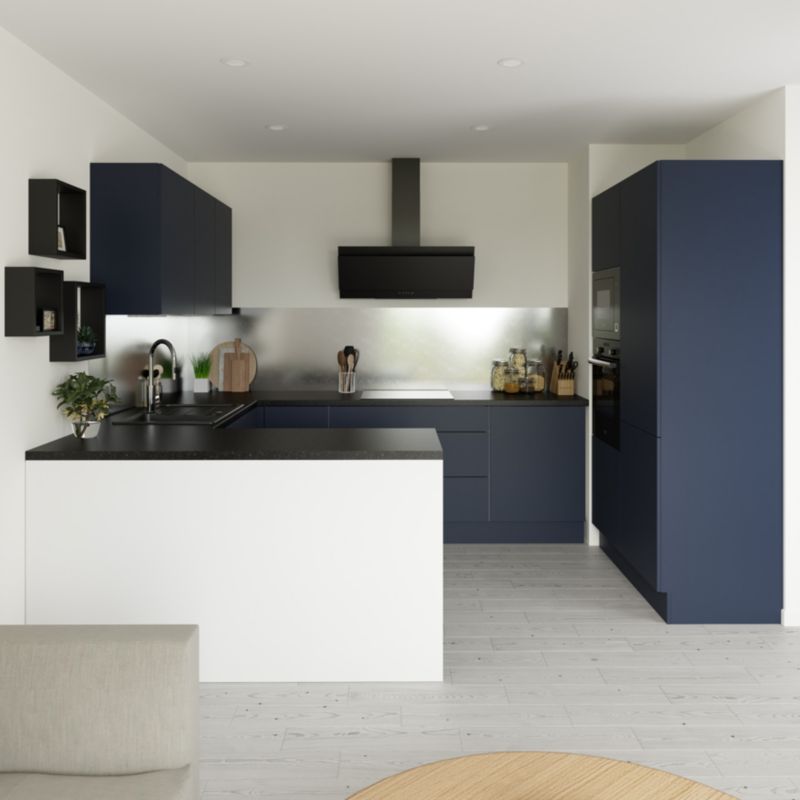 Front kuchenny do szafki z 2 szufladami GoodHome Stevia 80 cm blue mat