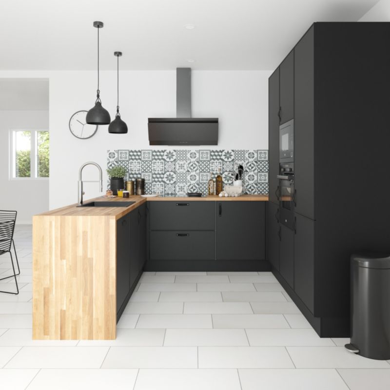 Front kuchenny do szafki z 3 szufladami GoodHome Pasilla 80 cm czarny