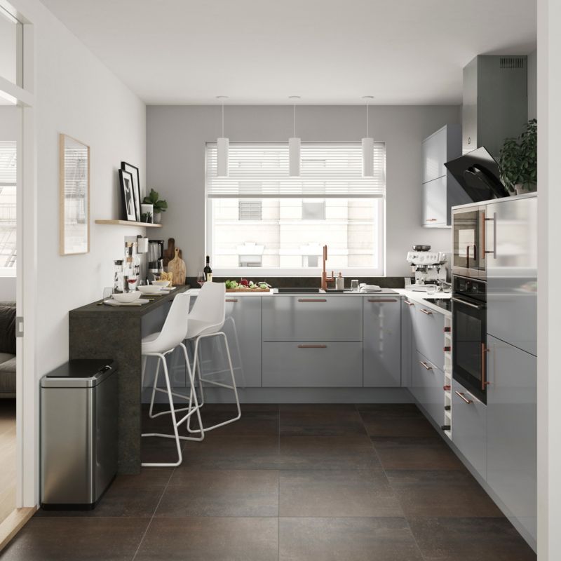 Front kuchenny do szafki z szufladami / poziomej GoodHome Alisma Innovo 100 cm szary 2 szt.