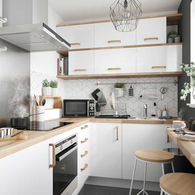 Front kuchenny do szuflady / drzwi GoodHome Stevia 80 cm biały połysk