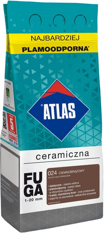 Fuga ceramiczna Atlas 024 ciemnobrązowy 2 kg