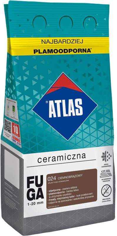 Fuga ceramiczna Atlas 024 ciemnobrązowy 5 kg