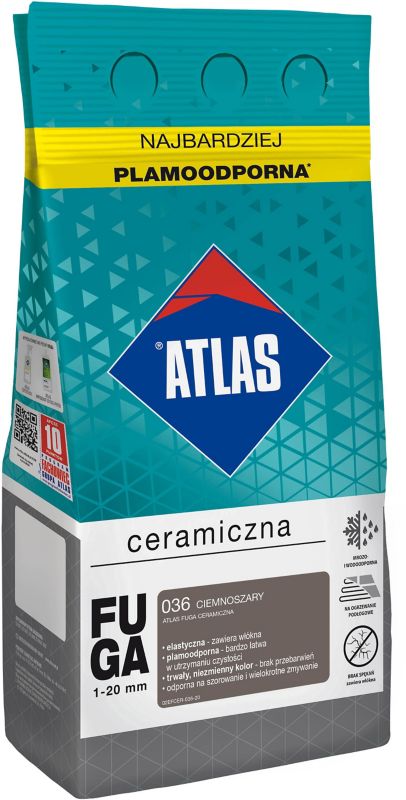 Fuga ceramiczna Atlas 036 ciemnoszary 5 kg