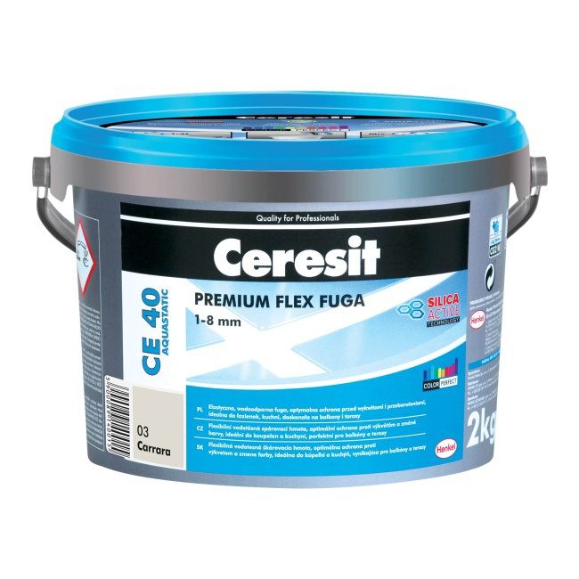 Fuga elastyczna Ceresit CE 40 Aquastatic carrara 2 kg