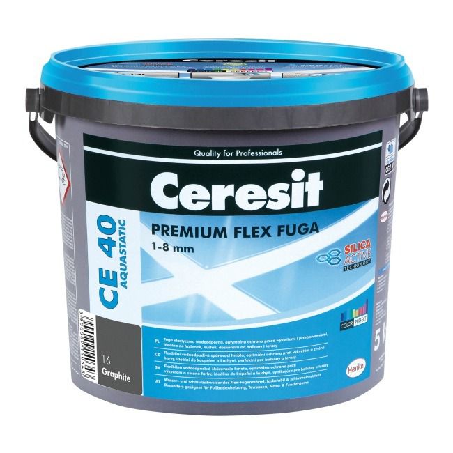 Fuga elastyczna Ceresit CE 40 Aquastatic grafitowa 5 kg