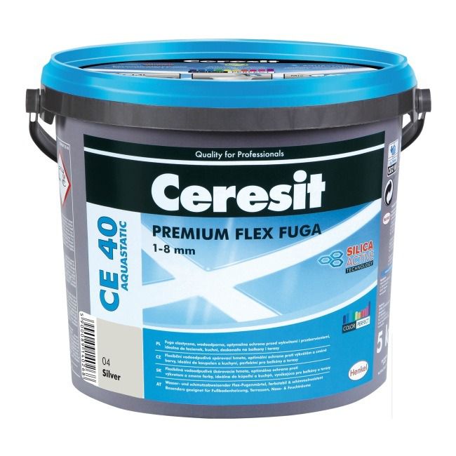 Fuga elastyczna Ceresit CE 40 Aquastatic srebrna 5 kg