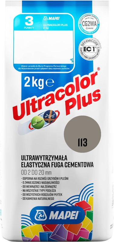 Fuga elastyczna Mapei Ultracolor Plus 113 szara 2 kg