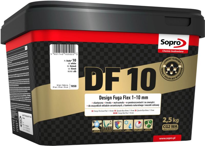 Fuga szeroka Sopro Flex DF10 Design 10 biała 2,5 kg