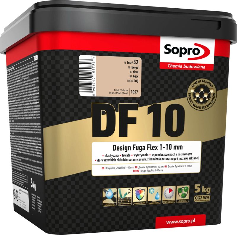 Fuga szeroka Sopro Flex DF10 Design 32 beżowa 5 kg
