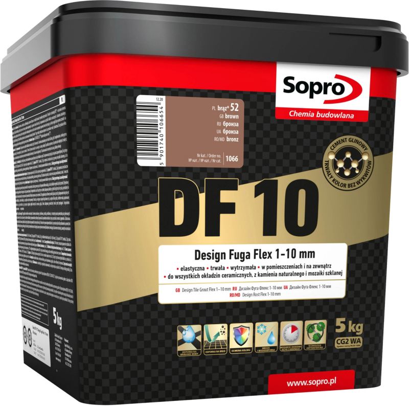 Fuga szeroka Sopro Flex DF10 Design 52 brązowa 5 kg