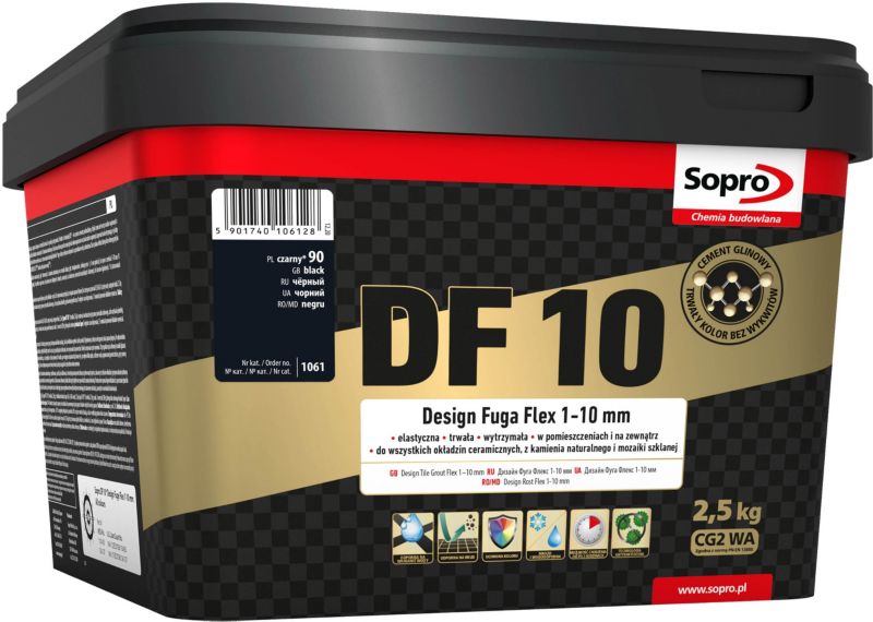 Fuga szeroka Sopro Flex DF10 Design 90 czarna 2,5 kg