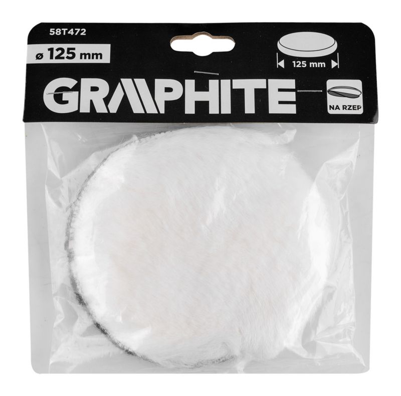 Futerko Graphite polerskie na rzep 125 mm,  1szt