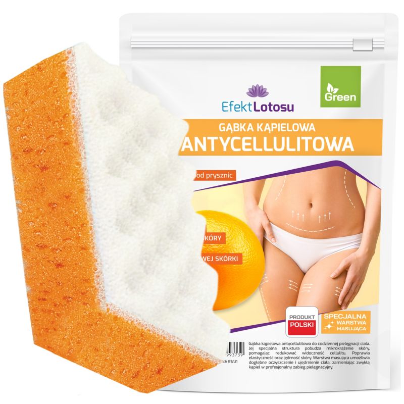 Gąbka Kąpielowa Antycellulitowa EfektLotosu Do Mycia Masażu Ciała Masaż na Cellulit, 1szt.