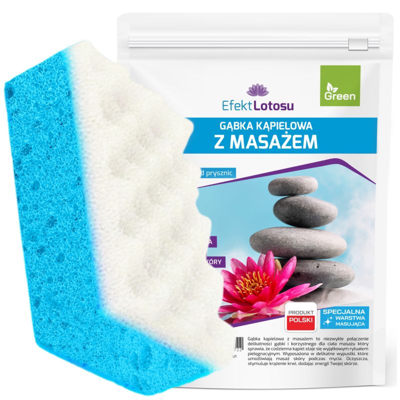 Gąbka Kąpielowa Do Mycia Ciała EfektLotosu Masażu Do Kąpieli Myjka Spa z Masażerem, 1szt.