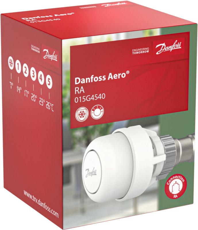 Głowica termostatyczna Danfoss Aero biała do zaworów RA gazowa wzmocniona 1 szt.