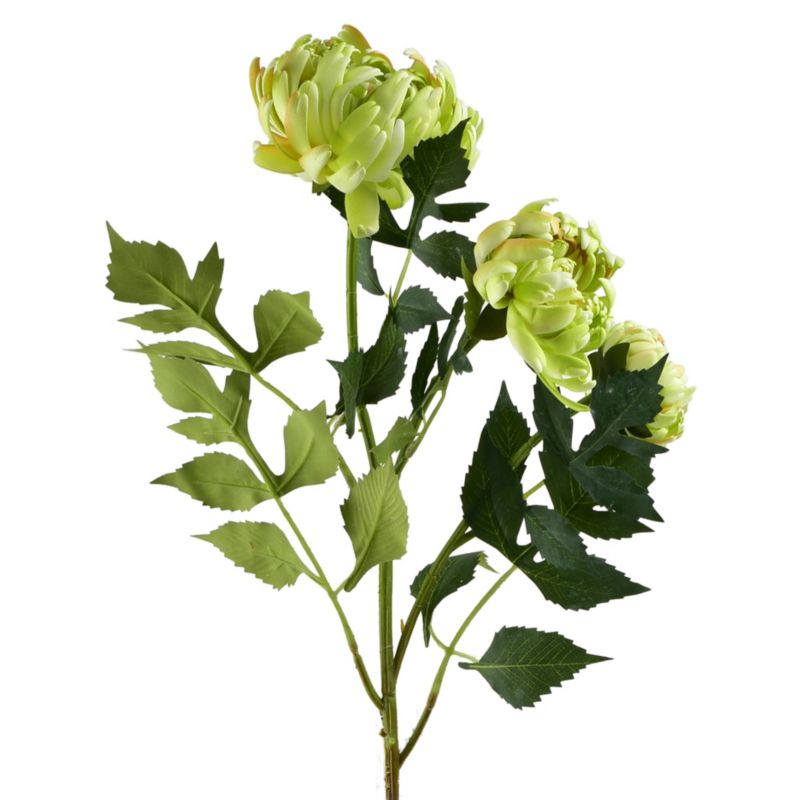 gałązka kwiatowa Viridis Chryzantema 70 cm biała 3 szt.