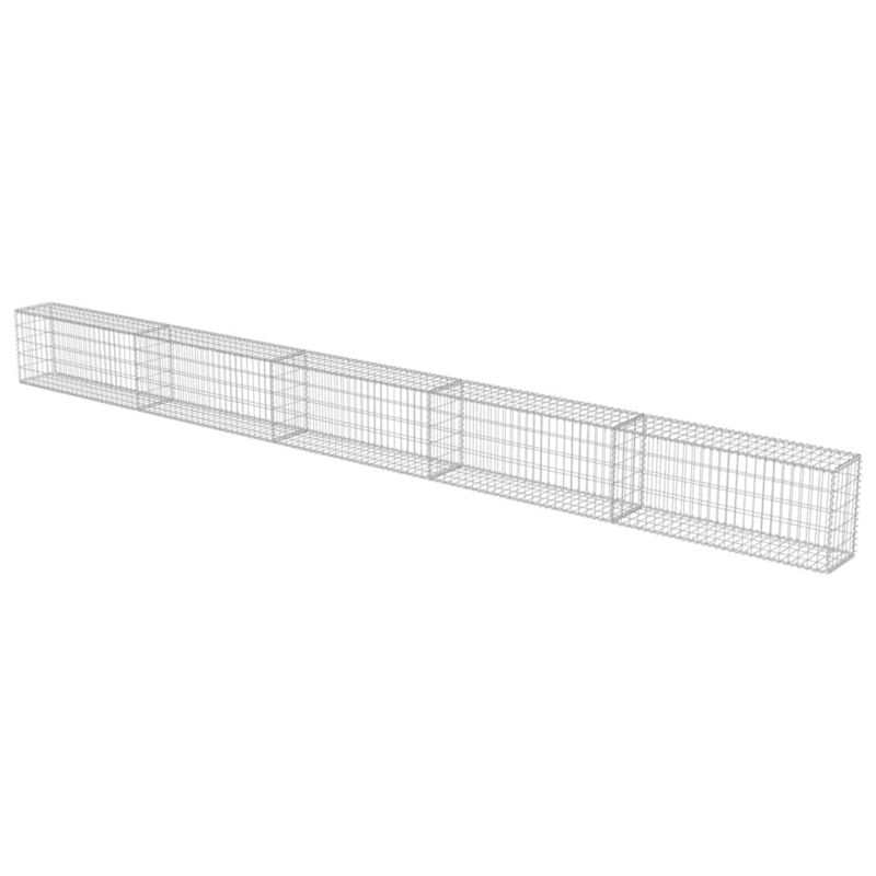 Gabion vidaXL ściana stalowa galwanizowana srebrna z pokrywami 1 szt.