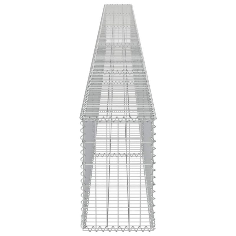 Gabion vidaXL ściana stalowa galwanizowana srebrna z pokrywami 1 szt.