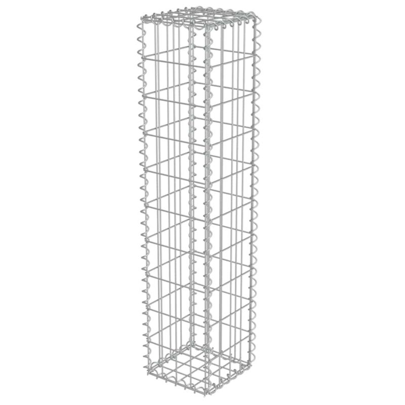 Gabion vidaXL galwanizowana stal srebrny z pokrywami 1 szt.