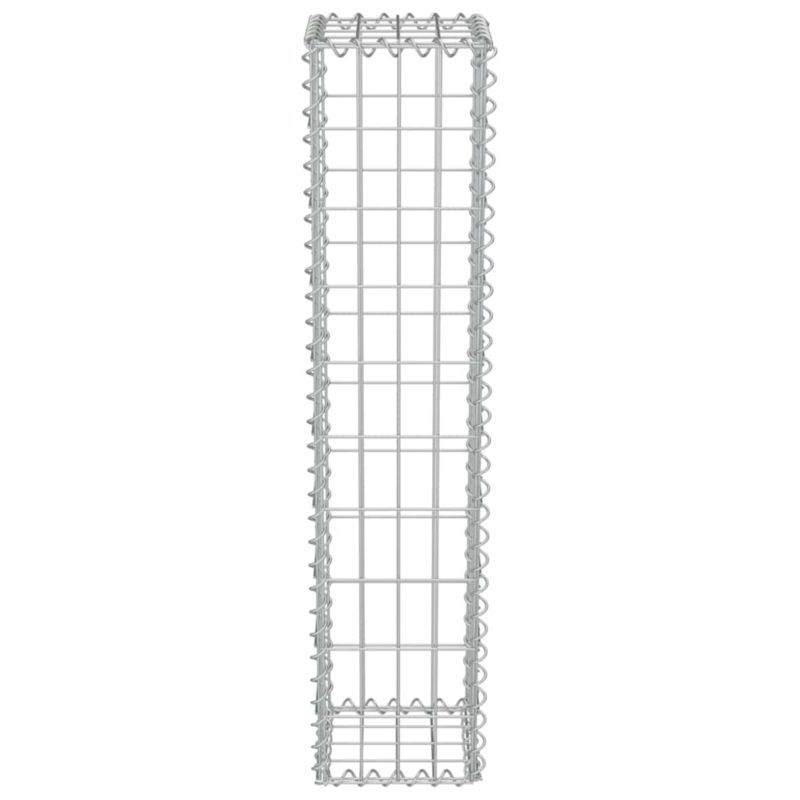 Gabion vidaXL galwanizowana stal srebrny z pokrywami 1 szt.