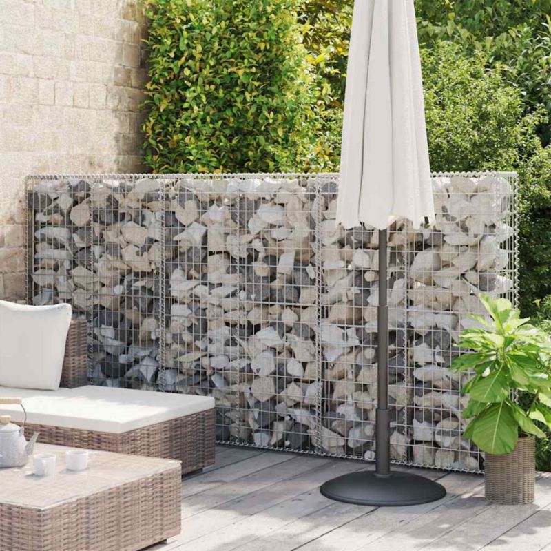 Gabion vidaXL stalowy galwanizowany srebrny z pokrywami 1 szt.
