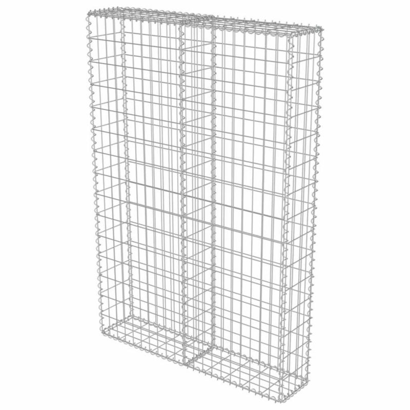 Gabion vidaXL stalowy galwanizowany srebrny z pokrywami 1 szt.