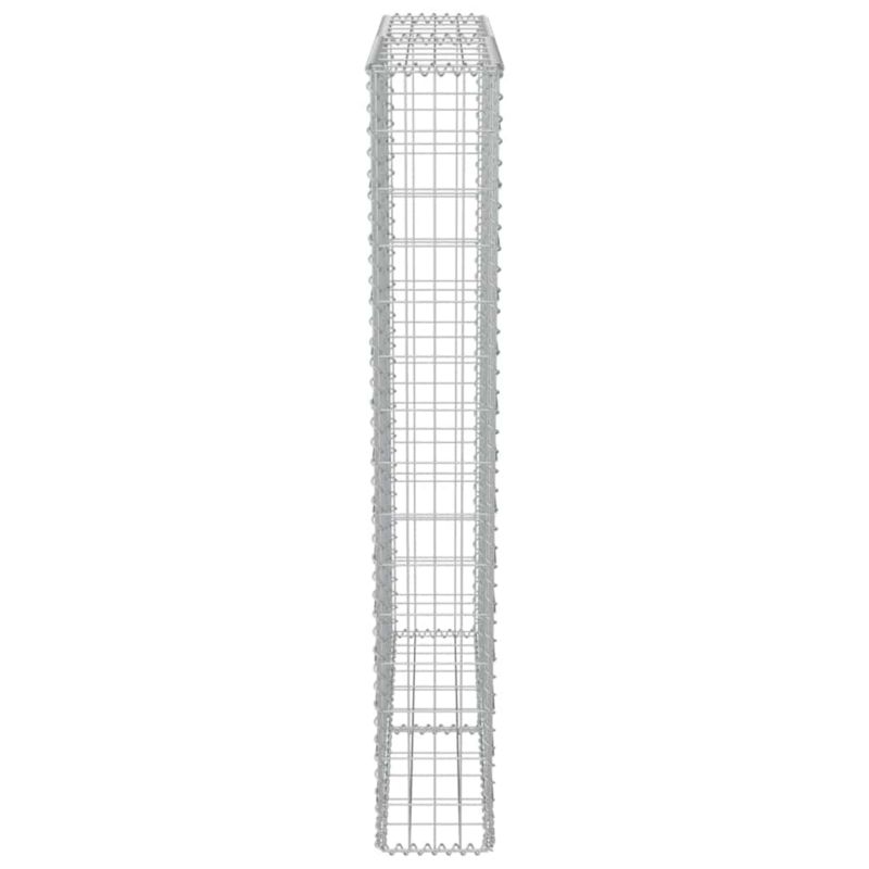 Gabion vidaXL stalowy galwanizowany srebrny z pokrywami 1 szt.