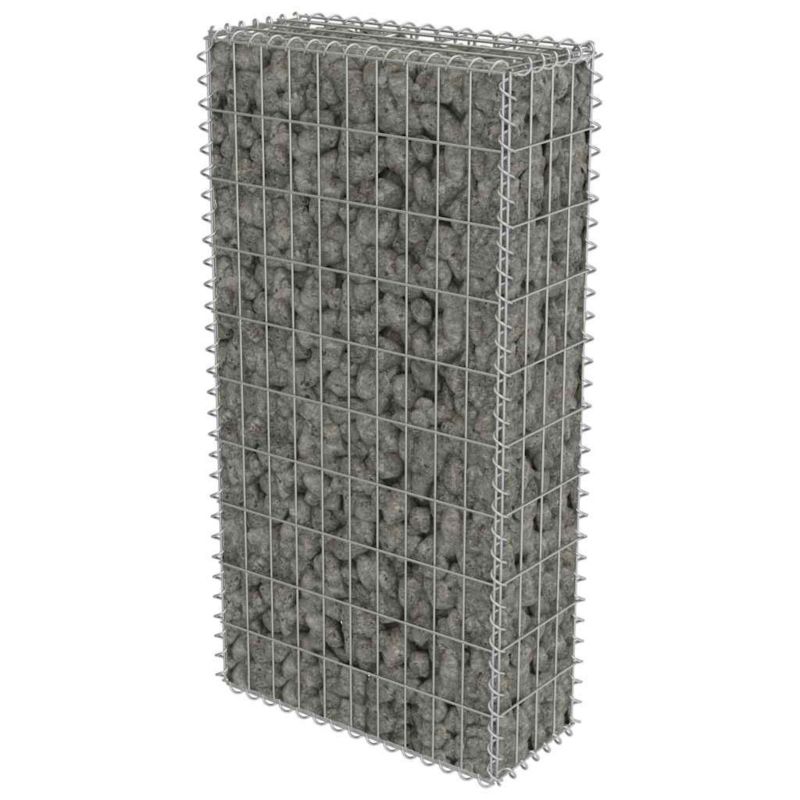 Gabion vidaXL stalowy galwanizowany z pokrywą srebrny 1 szt.