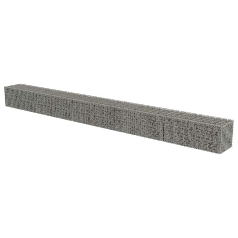 Gabion vidaXL stalowy galwanizowany z pokrywami srebrny 1 szt.