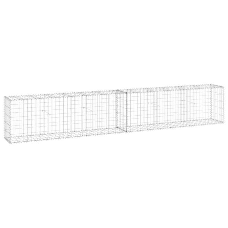 Gabion vidaXL stalowy galwanizowany z pokrywami srebrny 1 szt.