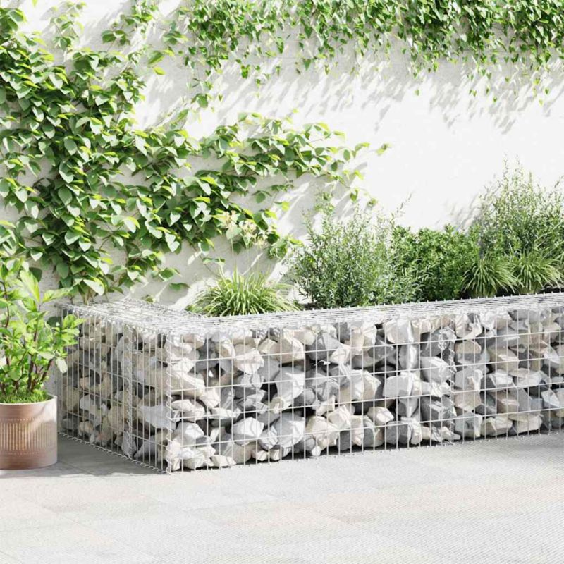 Gabion vidaXL stalowy galwanizowany z pokrywami srebrny 1 szt.