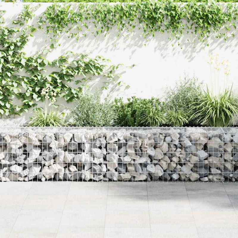 Gabion vidaXL stalowy galwanizowany z pokrywami srebrny 1 szt.