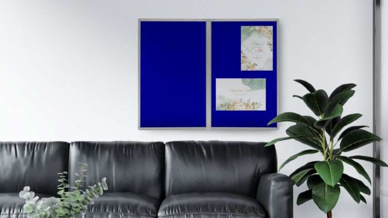 Gablota informacyjna wewnętrzna ALLboards 120x120 cm powierzchnia filcowa niebieska 1 szt.