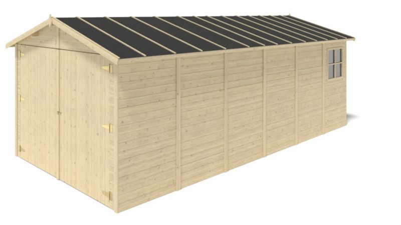 Garaż ALTANKA 18,19 m2 - 3,05x5,91 m - 18 mm - Kolor: naturalny, drewniany, 1szt.