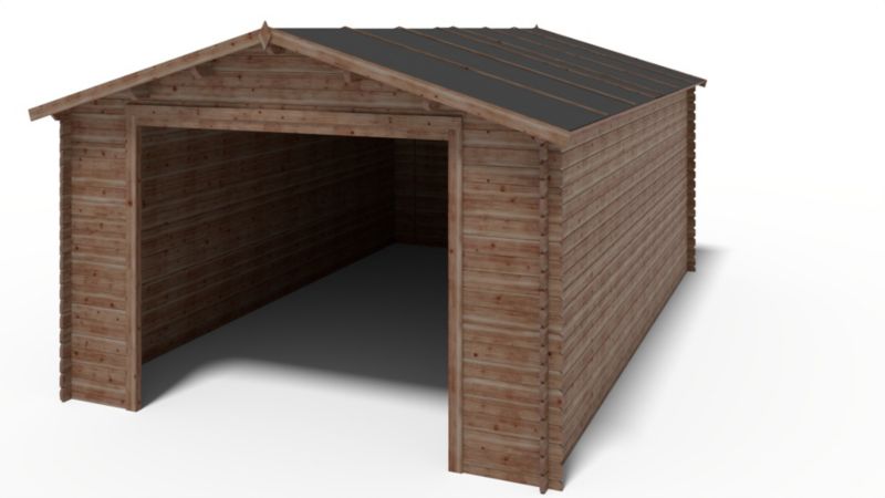 Garaż ALTANKA 24 m2 - 4x6 m - 28 mm - Kolor: brązowy, drewniany, impregnowany, 1szt.