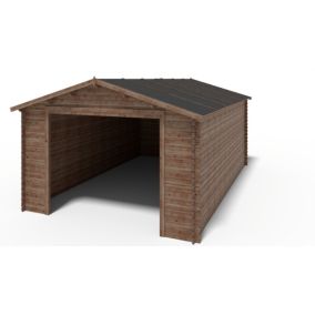 Garaż ALTANKA 24 m2 - 4x6 m - 28 mm - Kolor: brązowy, drewniany, impregnowany, 1szt.