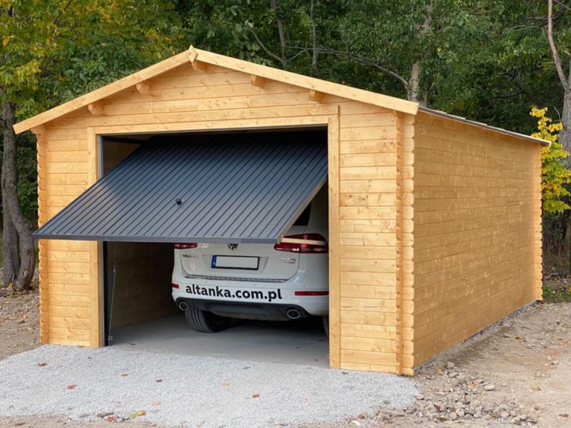 Garaż ALTANKA 24 m2 - 4x6 m - 28 mm - Kolor: brązowy, drewniany, impregnowany, 1szt.
