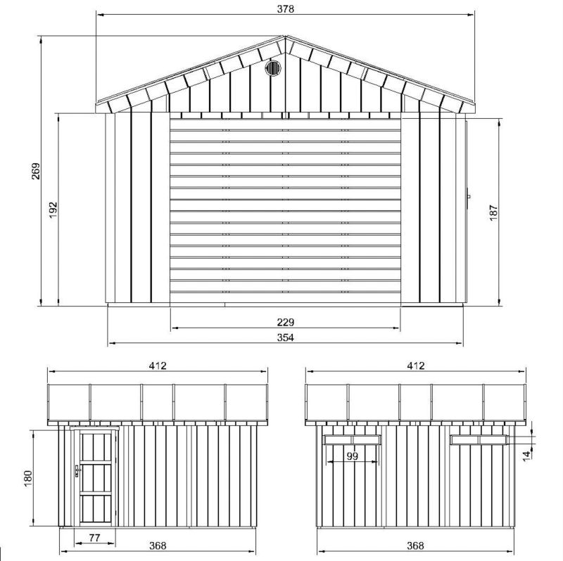 Garaż premium quality Timbela M990B 13 m² konstrukcja z paneli LP Smartside 1 szt.