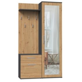 Garderoba Duo Topeshop Antracyt Dąb Artisan 180x50x35 cm 35x100x180 cm 1 szt.