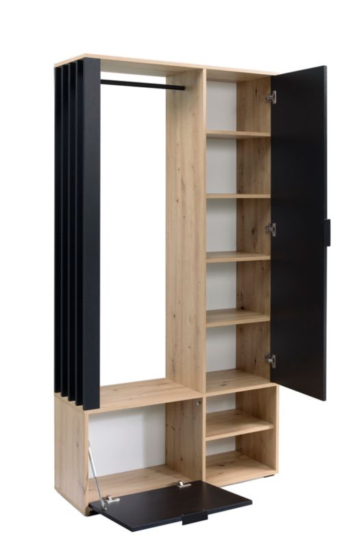 Garderoba MINIO go for it  MELO dąb artisan/czarny 1 szt.