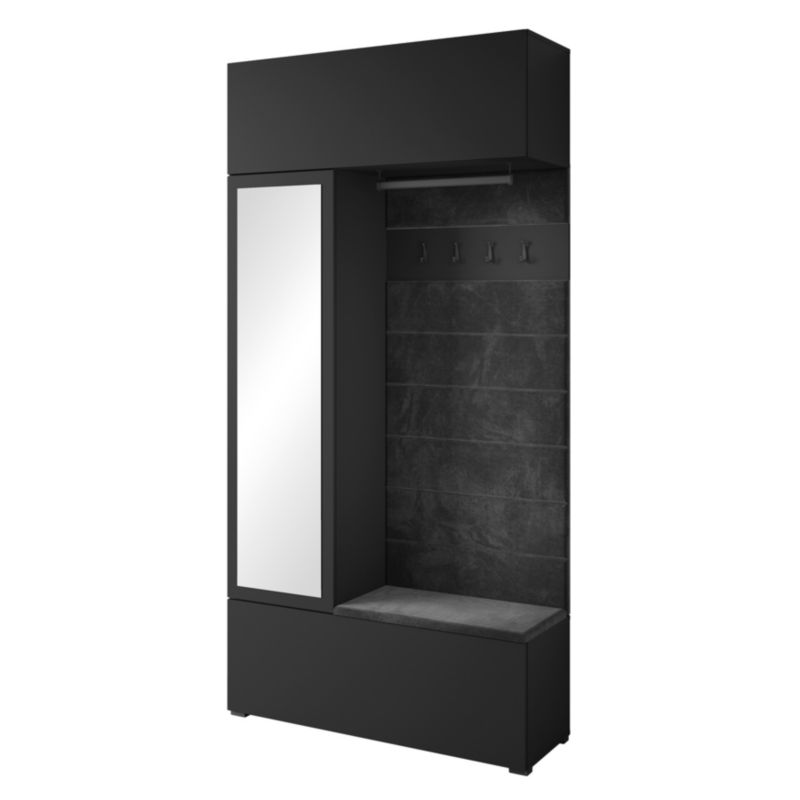 Garderoba MINIO go for it TOKAT 115 x 231,9 x 37,5 cm czarna z czarnymi panelami 1 szt.