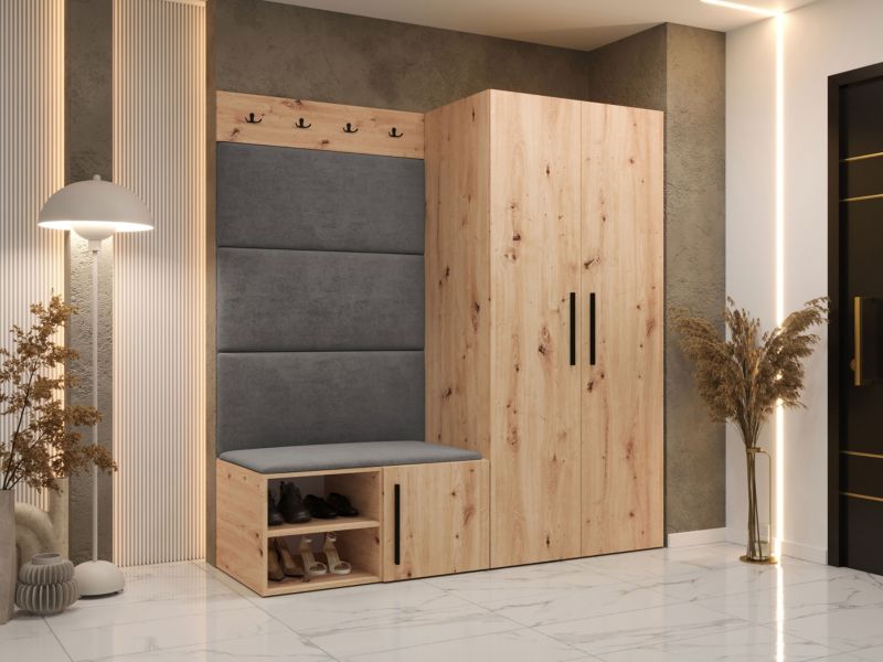 Garderoba MIRJAN 24 Medi I dąb artisan + szary 1 kpl.