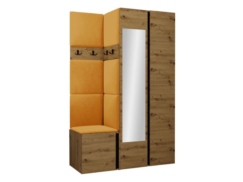 Garderoba MIRJAN 24 Orion XXVI dąb artisan/czarny + żółty 1 kpl.