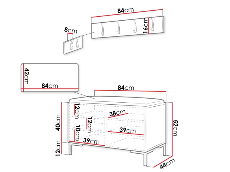 Garderoba MIRJAN 24 Zilion VIII dąb craft + miętowy 1 kpl.